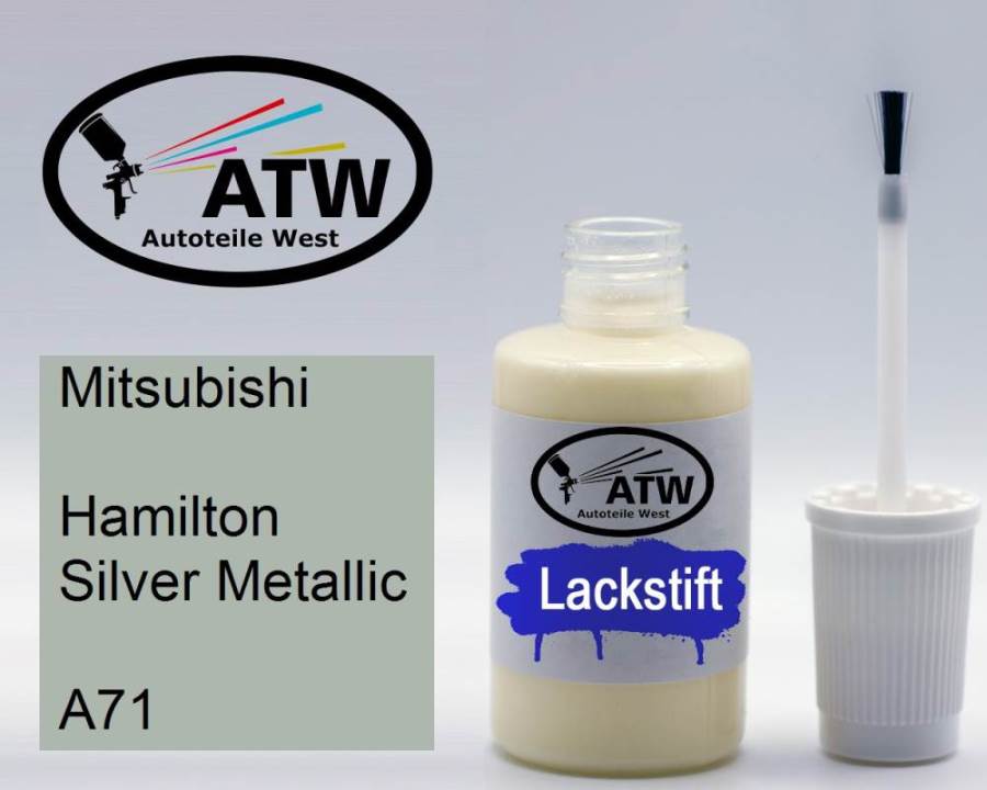 Mitsubishi, Hamilton Silver Metallic, A71: 20ml Lackstift, von ATW Autoteile West.